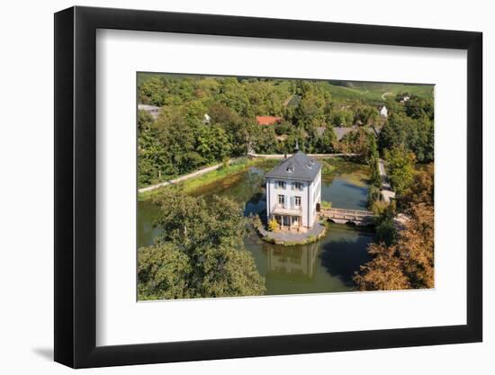 Aerial of Trappensee little castle, Heilbronn, Neckartal Valley, Wuerttemberg Wine Route-Markus Lange-Framed Photographic Print