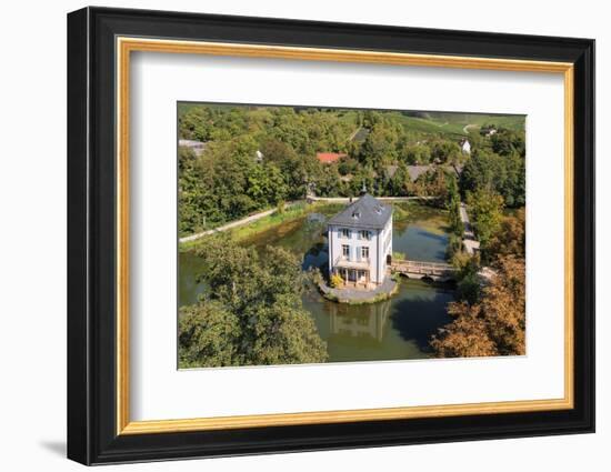 Aerial of Trappensee little castle, Heilbronn, Neckartal Valley, Wuerttemberg Wine Route-Markus Lange-Framed Photographic Print