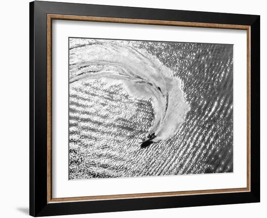 Aerial of Waterskier. Long Beach, California 1951-Margaret Bourke-White-Framed Photographic Print