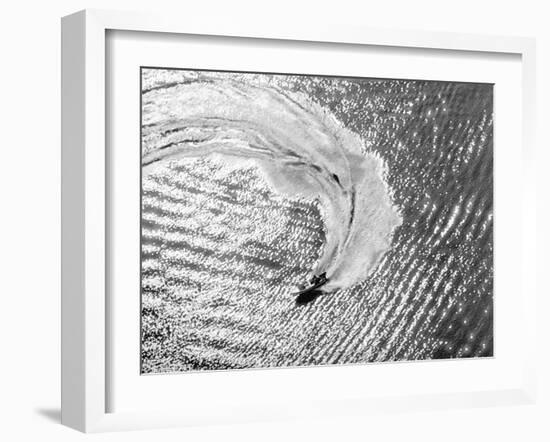 Aerial of Waterskier. Long Beach, California 1951-Margaret Bourke-White-Framed Photographic Print