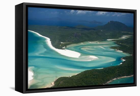 Aerial of Whitehaven in the Whit Sunday Islands, Queensland, Australia, Pacific-Michael Runkel-Framed Premier Image Canvas