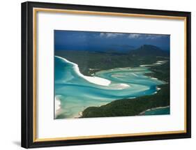 Aerial of Whitehaven in the Whit Sunday Islands, Queensland, Australia, Pacific-Michael Runkel-Framed Photographic Print