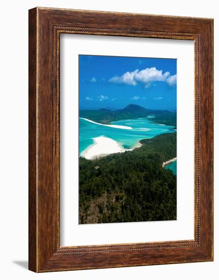 Aerial of Whitehaven in the Whit Sunday Islands, Queensland, Australia, Pacific-Michael Runkel-Framed Photographic Print