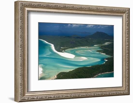 Aerial of Whitehaven in the Whit Sunday Islands, Queensland, Australia, Pacific-Michael Runkel-Framed Photographic Print