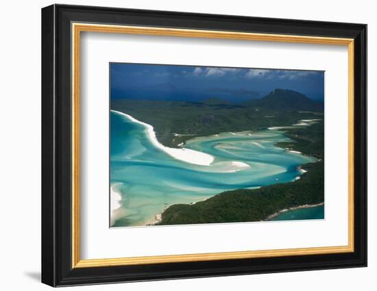 Aerial of Whitehaven in the Whit Sunday Islands, Queensland, Australia, Pacific-Michael Runkel-Framed Photographic Print