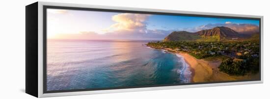 Aerial Panorama of the West Coast of Oahu, Area of Papaoneone Beach. Hawaii, USA-Dudarev Mikhail-Framed Premier Image Canvas