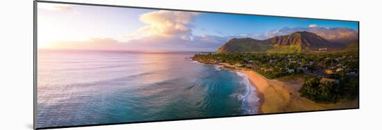 Aerial Panorama of the West Coast of Oahu, Area of Papaoneone Beach. Hawaii, USA-Dudarev Mikhail-Mounted Photographic Print