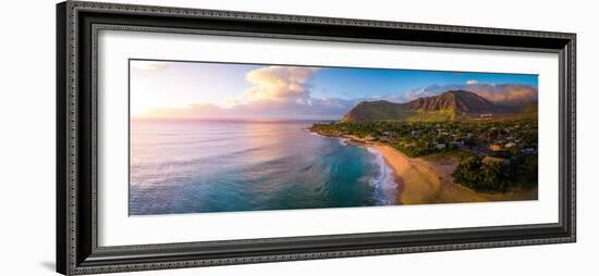 Aerial Panorama of the West Coast of Oahu, Area of Papaoneone Beach. Hawaii, USA-Dudarev Mikhail-Framed Photographic Print