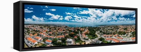 Aerial panoramic view of Cascais, 30km west of Lisbon on the Portuguese Riveira, Cascais, Portugal-Alexandre Rotenberg-Framed Premier Image Canvas