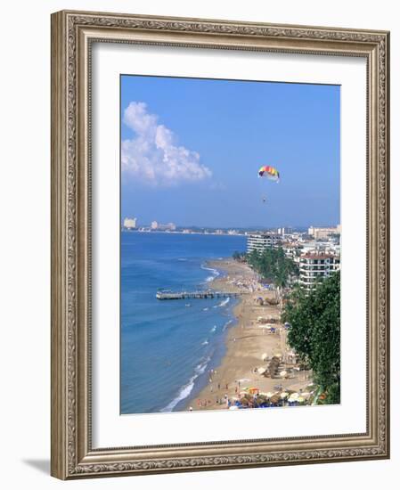 Aerial Parasail at Playa Los Muertos, Puerto Vallarta, Mexico-Bill Bachmann-Framed Photographic Print