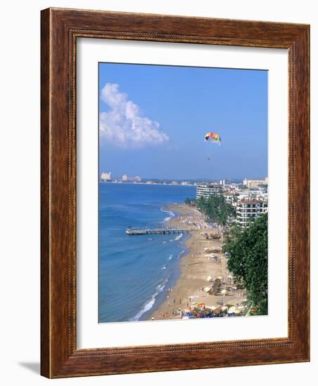 Aerial Parasail at Playa Los Muertos, Puerto Vallarta, Mexico-Bill Bachmann-Framed Photographic Print