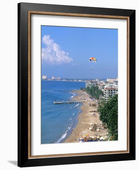 Aerial Parasail at Playa Los Muertos, Puerto Vallarta, Mexico-Bill Bachmann-Framed Photographic Print