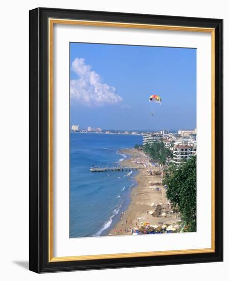 Aerial Parasail at Playa Los Muertos, Puerto Vallarta, Mexico-Bill Bachmann-Framed Photographic Print