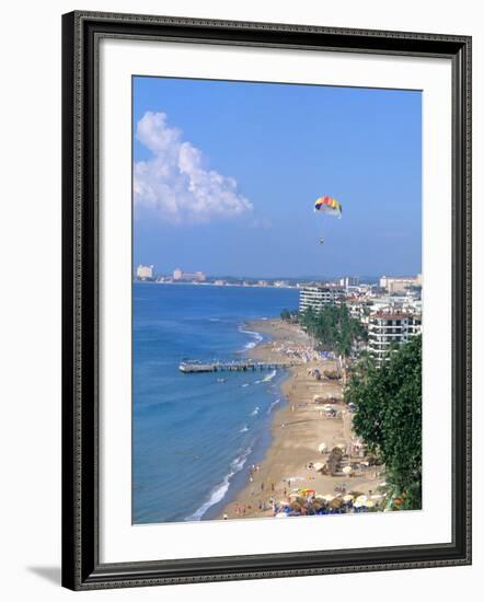 Aerial Parasail at Playa Los Muertos, Puerto Vallarta, Mexico-Bill Bachmann-Framed Photographic Print