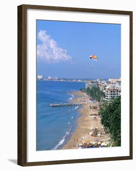 Aerial Parasail at Playa Los Muertos, Puerto Vallarta, Mexico-Bill Bachmann-Framed Photographic Print