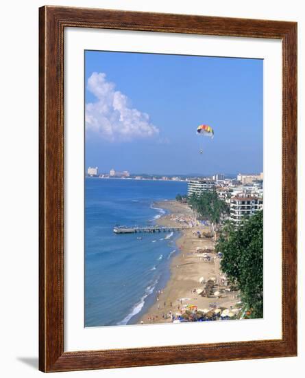 Aerial Parasail at Playa Los Muertos, Puerto Vallarta, Mexico-Bill Bachmann-Framed Photographic Print