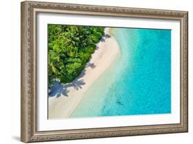Aerial Photo of Beautiful Paradise Maldives - Tropical Beach on Island-Jag_cz-Framed Photographic Print