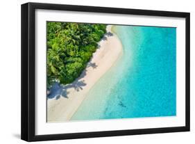 Aerial Photo of Beautiful Paradise Maldives - Tropical Beach on Island-Jag_cz-Framed Photographic Print