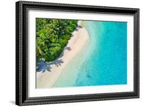 Aerial Photo of Beautiful Paradise Maldives - Tropical Beach on Island-Jag_cz-Framed Photographic Print