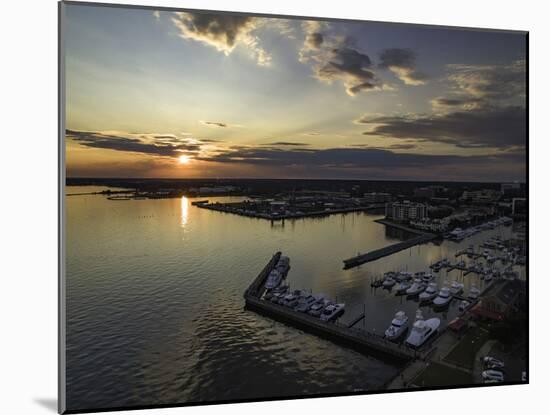 Aerial Photo of Downtown Pensacola, FL at Sunset.-Bobby R Lee-Mounted Photographic Print
