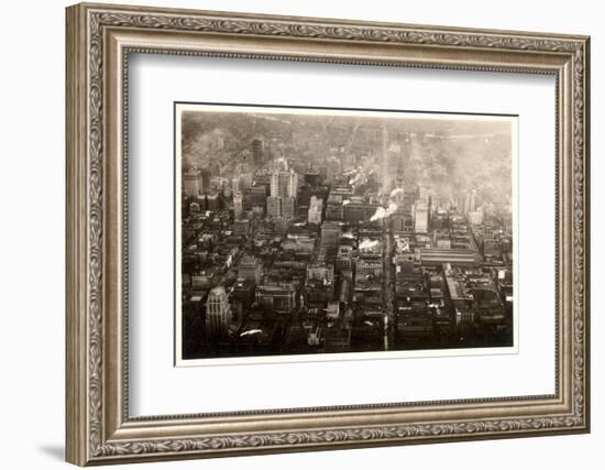 Aerial Photo of Downtown Philadelphia, Taken from the LZ 127 Graf Zeppelin, 1928-German photographer-Framed Photographic Print