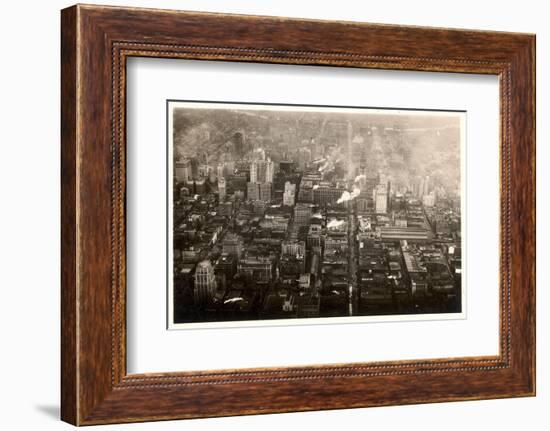 Aerial Photo of Downtown Philadelphia, Taken from the LZ 127 Graf Zeppelin, 1928-German photographer-Framed Photographic Print