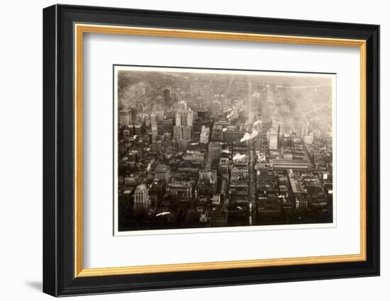 Aerial Photo of Downtown Philadelphia, Taken from the LZ 127 Graf Zeppelin, 1928-German photographer-Framed Photographic Print