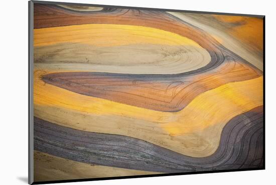 Aerial Photo of Freshly Harvested Wheat Fields on the Palouse in Eastern Washington in Late Summer-Ben Herndon-Mounted Photographic Print