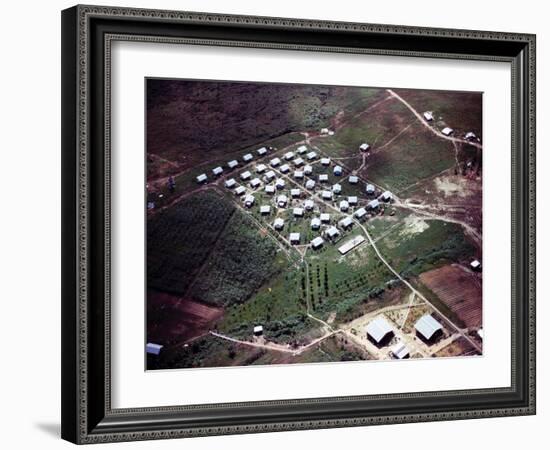 Aerial Photo of Jonestown, Guyana-null-Framed Photo