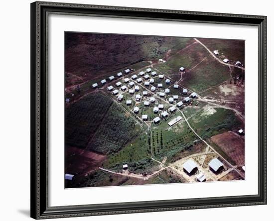 Aerial Photo of Jonestown, Guyana-null-Framed Photo