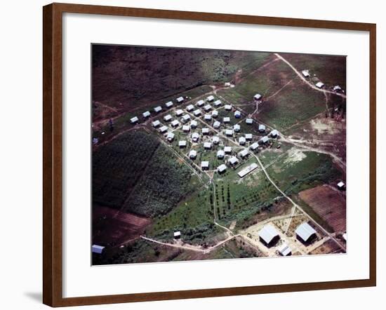 Aerial Photo of Jonestown, Guyana-null-Framed Photo