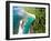 Aerial photograph of Ke'e Beach, Na Pali Coast, Kauai, Hawaii, USA-Mark A Johnson-Framed Photographic Print