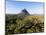 Aerial photograph of Mt Beerwah & Mt Coonowrin, Glasshouse Mountains, Australia-Mark A Johnson-Mounted Photographic Print