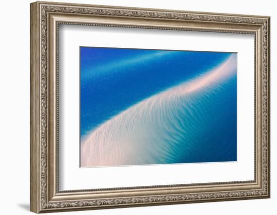 Aerial photograph of sand bars off of Fraser Island, Hervey Bay, Australia-Mark A Johnson-Framed Photographic Print