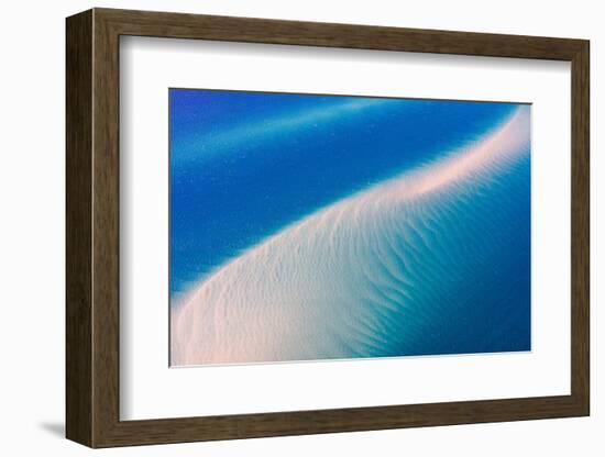 Aerial photograph of sand bars off of Fraser Island, Hervey Bay, Australia-Mark A Johnson-Framed Photographic Print