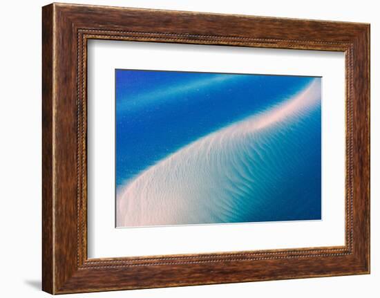 Aerial photograph of sand bars off of Fraser Island, Hervey Bay, Australia-Mark A Johnson-Framed Photographic Print