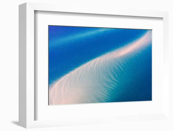 Aerial photograph of sand bars off of Fraser Island, Hervey Bay, Australia-Mark A Johnson-Framed Photographic Print