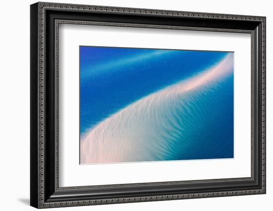 Aerial photograph of sand bars off of Fraser Island, Hervey Bay, Australia-Mark A Johnson-Framed Photographic Print