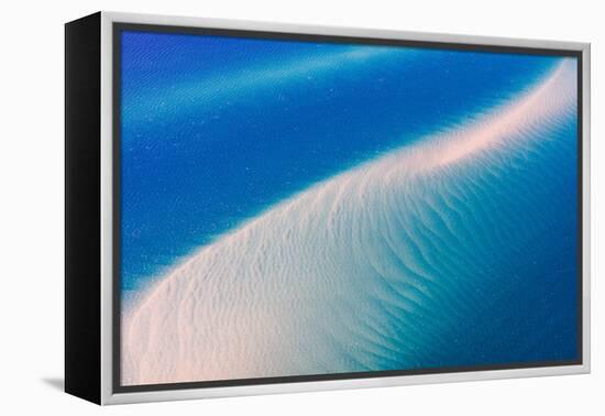 Aerial photograph of sand bars off of Fraser Island, Hervey Bay, Australia-Mark A Johnson-Framed Premier Image Canvas