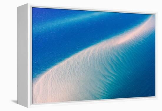 Aerial photograph of sand bars off of Fraser Island, Hervey Bay, Australia-Mark A Johnson-Framed Premier Image Canvas