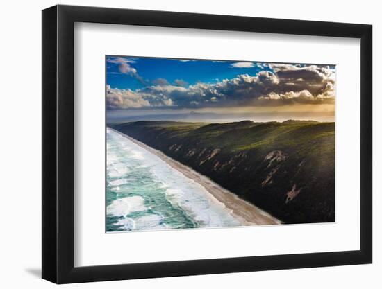 Aerial photograph of the beach & shoreline of Noosa North Shore, Great Sandy National Park-Mark A Johnson-Framed Photographic Print