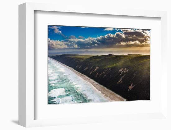 Aerial photograph of the beach & shoreline of Noosa North Shore, Great Sandy National Park-Mark A Johnson-Framed Photographic Print