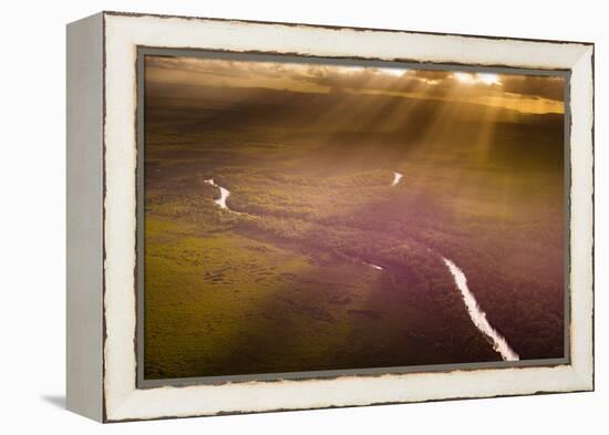 Aerial photograph of the Noosa River, Great Sandy National Park, Australia-Mark A Johnson-Framed Premier Image Canvas