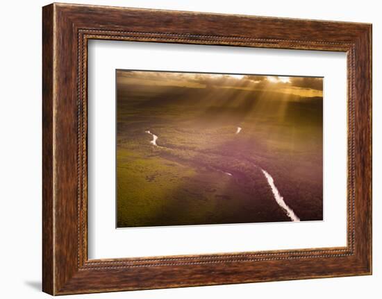 Aerial photograph of the Noosa River, Great Sandy National Park, Australia-Mark A Johnson-Framed Photographic Print