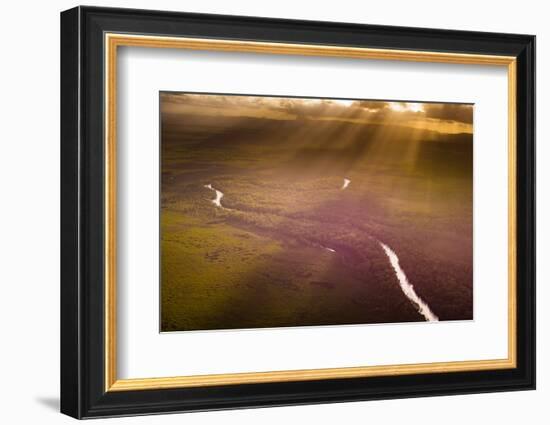 Aerial photograph of the Noosa River, Great Sandy National Park, Australia-Mark A Johnson-Framed Photographic Print