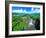 Aerial photograph of Wailua Falls, Kauai, Hawaii, USA-Mark A Johnson-Framed Photographic Print