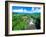 Aerial photograph of Wailua Falls, Kauai, Hawaii, USA-Mark A Johnson-Framed Photographic Print