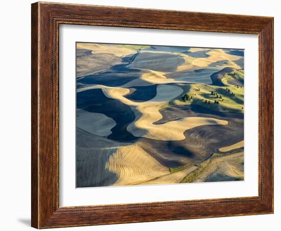 Aerial Photography at Harvest Time in the Palouse Region of Eastern Washington-Julie Eggers-Framed Photographic Print