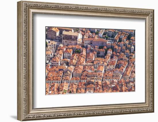 Aerial rooftop view of Dubrovnik Old Town, UNESCO World Heritage Site, Dubrovnik, Dalmatian Coast, -Neale Clark-Framed Photographic Print