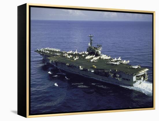 Aerial Side View of Aircraft Carrier USS Independence-null-Framed Premier Image Canvas